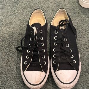 Converse Black Canvas Shoes with White Accents